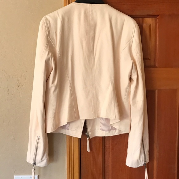 JOIE Vivianette Pink Genuine Lamb Leather Jacket - Picture 6 of 11